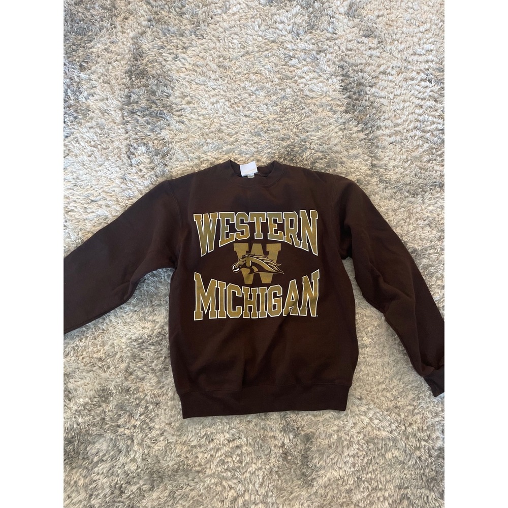 Champion Western Michigan University Broncos Sweatshirt Brown Crewneck Small